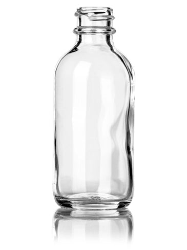 2oz Clear Glass Bottle with Metal Cap