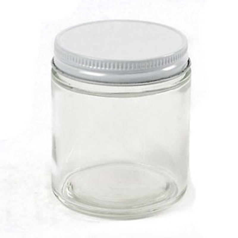 Clear Glass Straight Sided Jars with Metal Lid