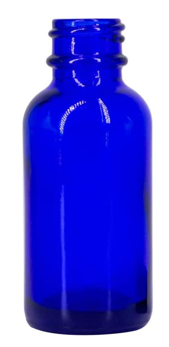 1oz Cobalt Blue Glass Tincture Bottle with Top of Choice
